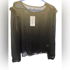 Olsenboye sheer black top